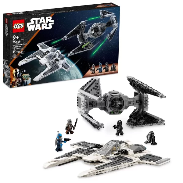 LEGO Star Wars Mandalorian Fang Fighter vs. TIE Interceptor Building Toy 75348